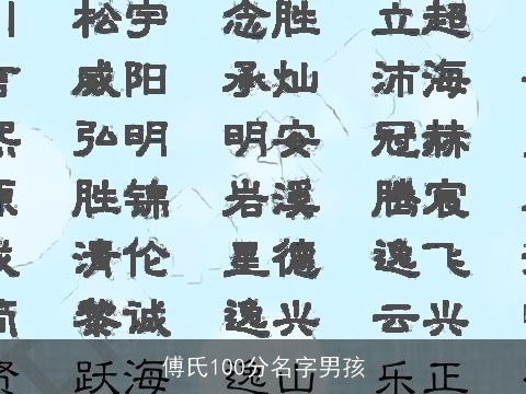傅氏100分名字男孩