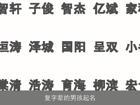 复字辈的男孩起名