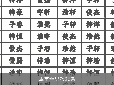 本字辈男孩起名