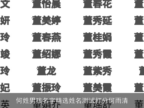 何姓男孩名字精选姓名测试打分何雨清