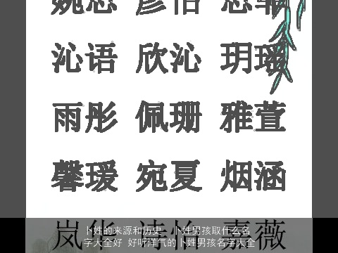 卜姓的来源和历史  卜姓男孩取什么名字大全好 好听洋气的卜姓男孩名字大全