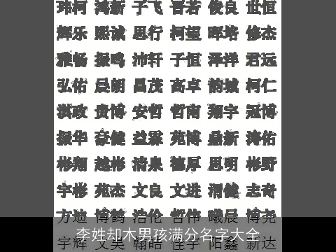 李姓却木男孩满分名字大全