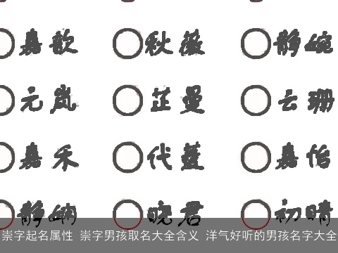 崇字起名属性 崇字男孩取名大全含义 洋气好听的男孩名字大全