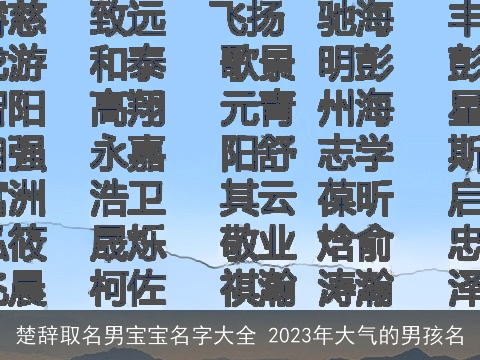 楚辞取名男宝宝名字大全 2023年大气的男孩名