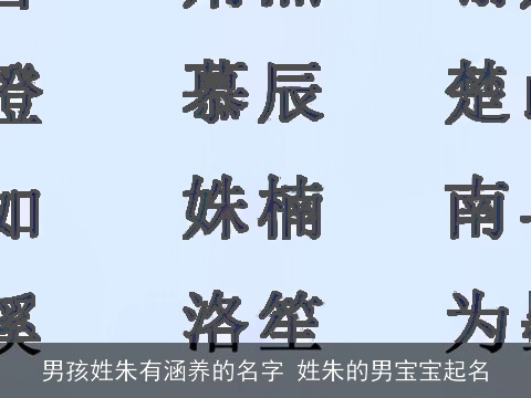 男孩姓朱有涵养的名字 姓朱的男宝宝起名