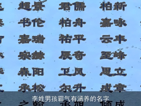李姓男孩霸气有涵养的名字