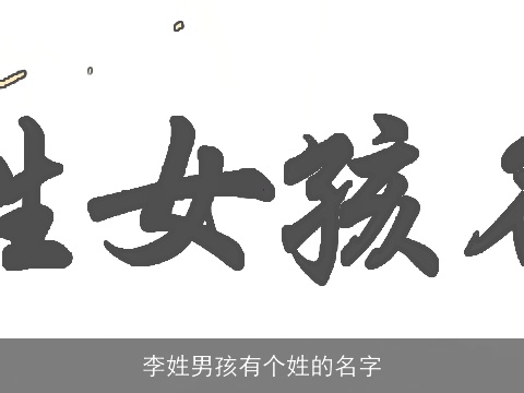 李姓男孩有个姓的名字