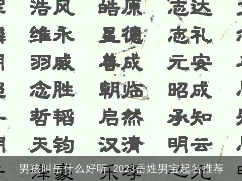 男孩叫岳什么好听 2023岳姓男宝起名推荐