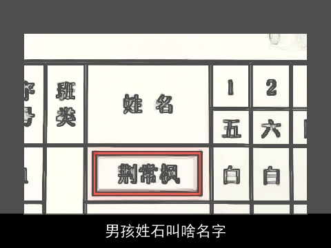 男孩姓石叫啥名字