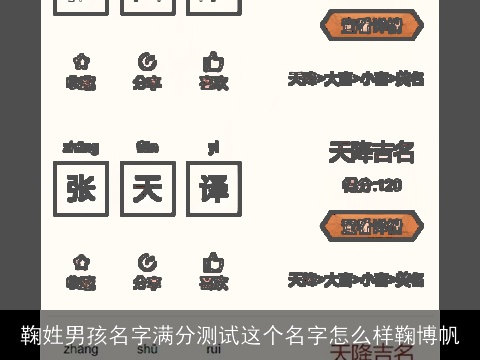 鞠姓男孩名字满分测试这个名字怎么样鞠博帆