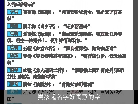 男孩起名字好寓意的字
