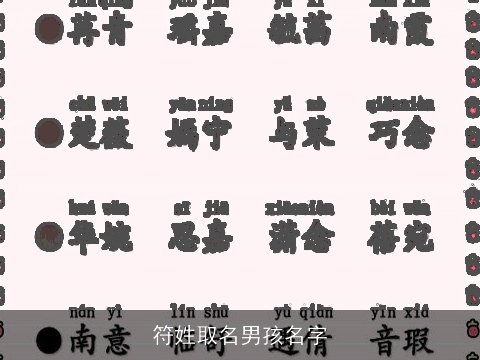 符姓取名男孩名字