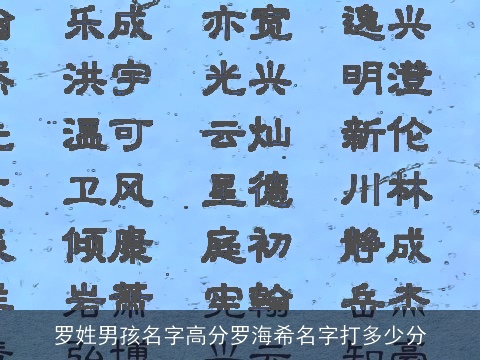罗姓男孩名字高分罗海希名字打多少分