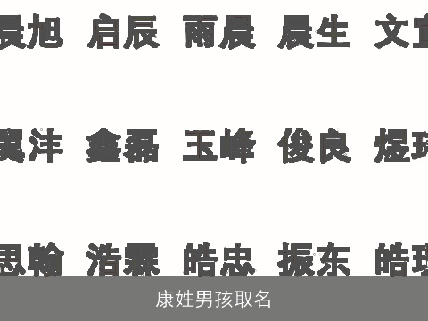 康姓男孩取名
