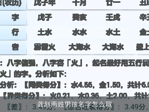 龚赵两姓男孩名字怎么取