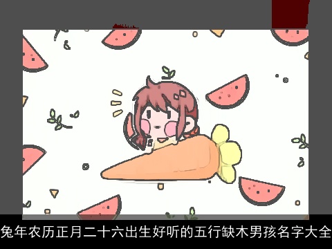 兔年农历正月二十六出生好听的五行缺木男孩名字大全