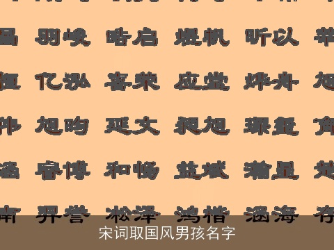 宋词取国风男孩名字