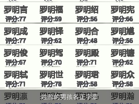 姓敖的男孩名正字辈