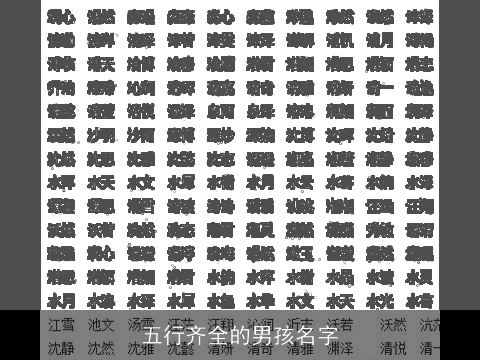 五行齐全的男孩名字
