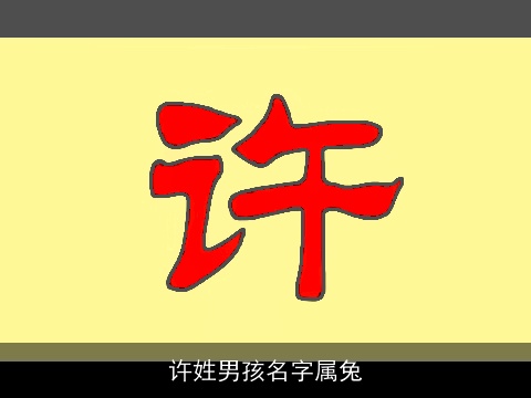 许姓男孩名字属兔