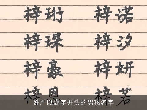 姓严以潇字开头的男孩名字