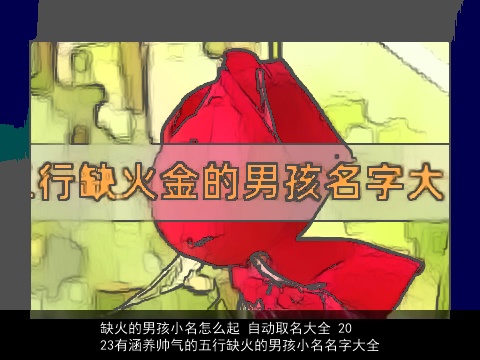 缺火的男孩小名怎么起 自动取名大全 2023有涵养帅气的五行缺火的男孩小名名字大全