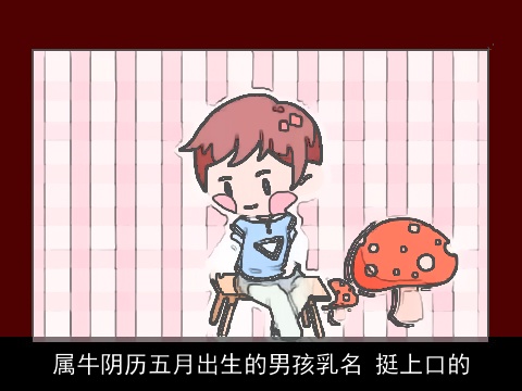 属牛阴历五月出生的男孩乳名 挺上口的