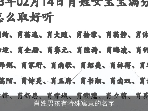 肖姓男孩有特殊寓意的名字