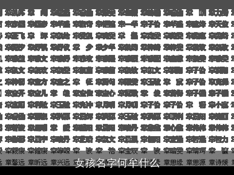 女孩名字何牟什么
