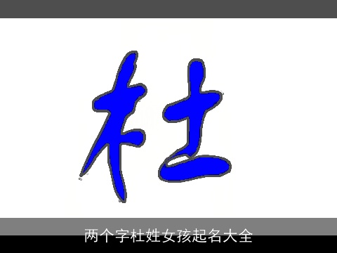 两个字杜姓女孩起名大全