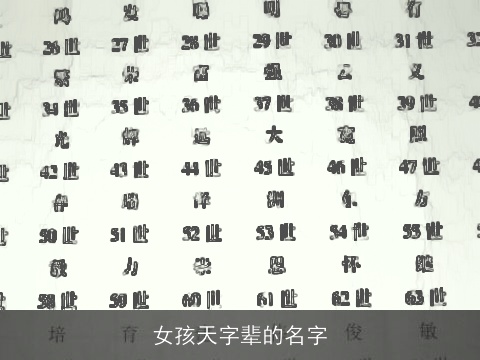 女孩天字辈的名字
