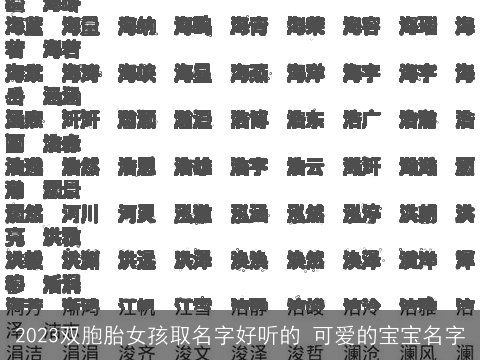 2023双胞胎女孩取名字好听的 可爱的宝宝名字