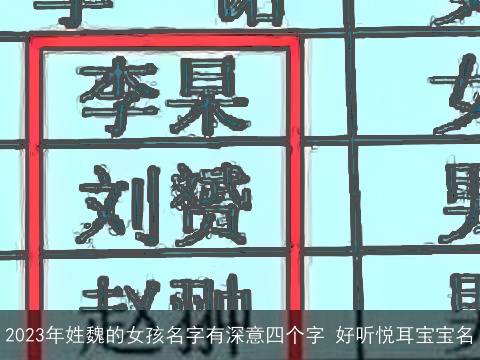 2023年姓魏的女孩名字有深意四个字 好听悦耳宝宝名