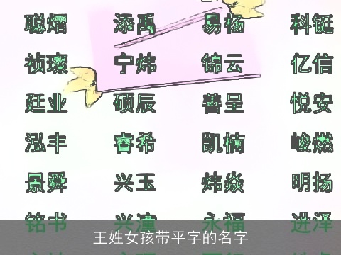 王姓女孩带平字的名字