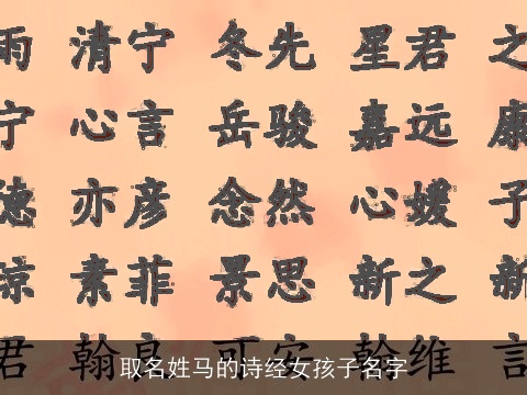 取名姓马的诗经女孩子名字