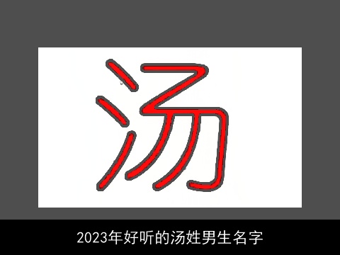 2023年好听的汤姓男生名字