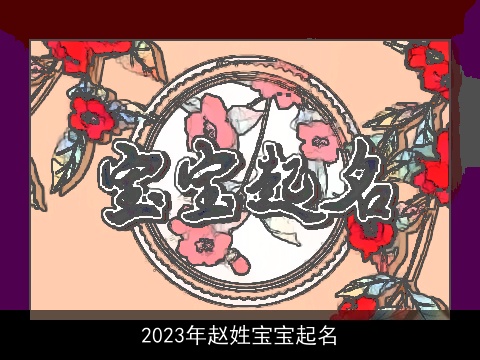 2023年赵姓宝宝起名