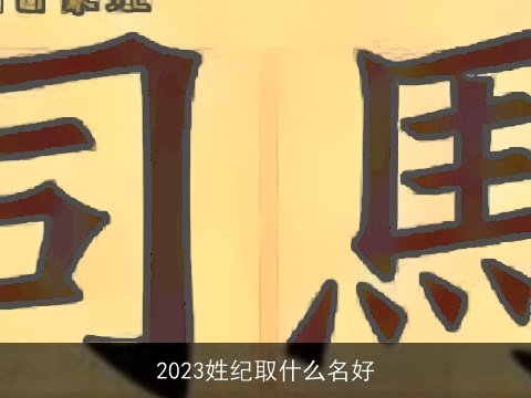 2023姓纪取什么名好