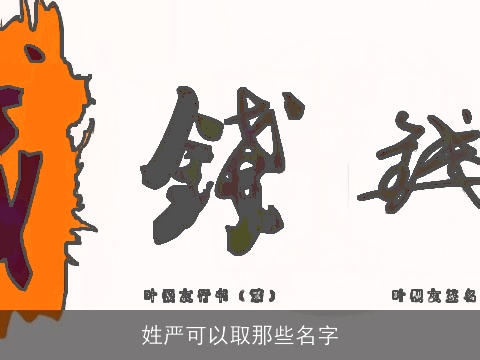 姓严可以取那些名字