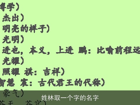 姓林取一个字的名字