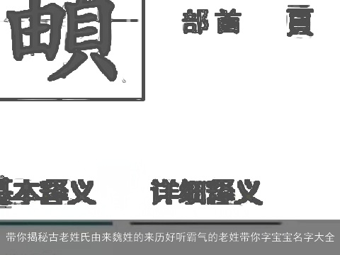 带你揭秘古老姓氏由来魏姓的来历好听霸气的老姓带你字宝宝名字大全