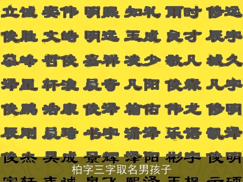 柏字三字取名男孩子