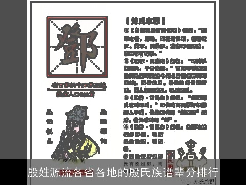 殷姓源流各省各地的殷氏族谱辈分排行