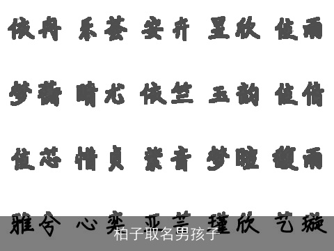 柏子取名男孩子