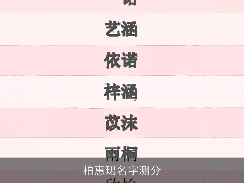 柏惠珺名字测分