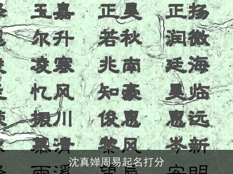 沈真婵周易起名打分