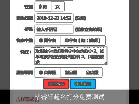 毕睿轩起名打分免费测试