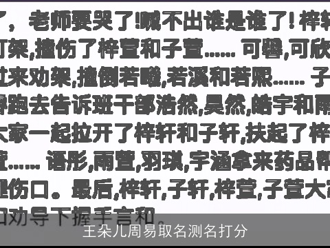 王朵儿周易取名测名打分