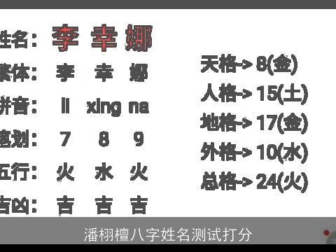 潘栩檀八字姓名测试打分