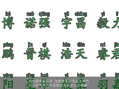 池姓宝宝起名字 池姓宝宝名字大全洋气 2023霸气洋气的池姓宝宝名字大全最新